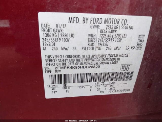 2017 FORD EDGE TITANIUM 9
