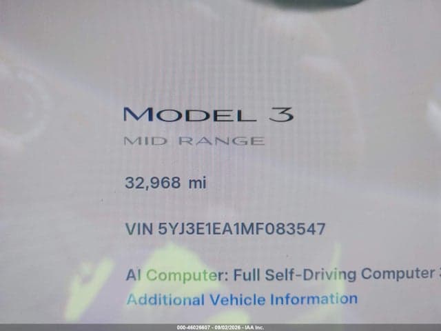 2021 TESLA MODEL 3 STANDARD RANGE PLUS REAR-WHEEL DRIVE 15