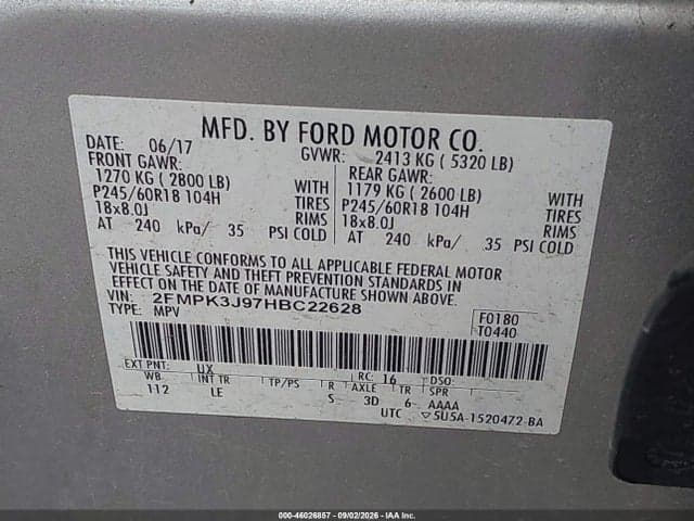 2017 FORD EDGE SEL 9