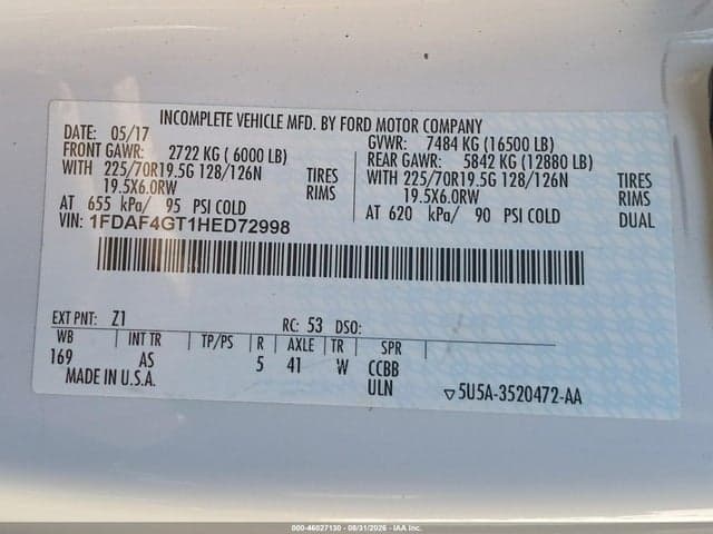 2017 FORD F-450 CHASSIS XL 9
