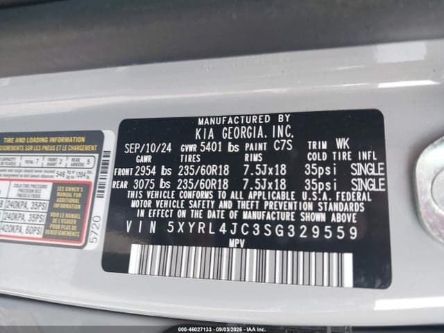 2025 KIA SORENTO S 9
