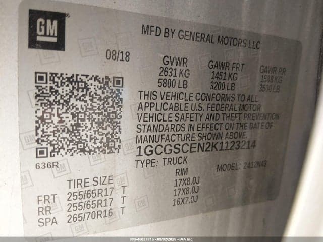 2019 CHEVROLET COLORADO LT 9