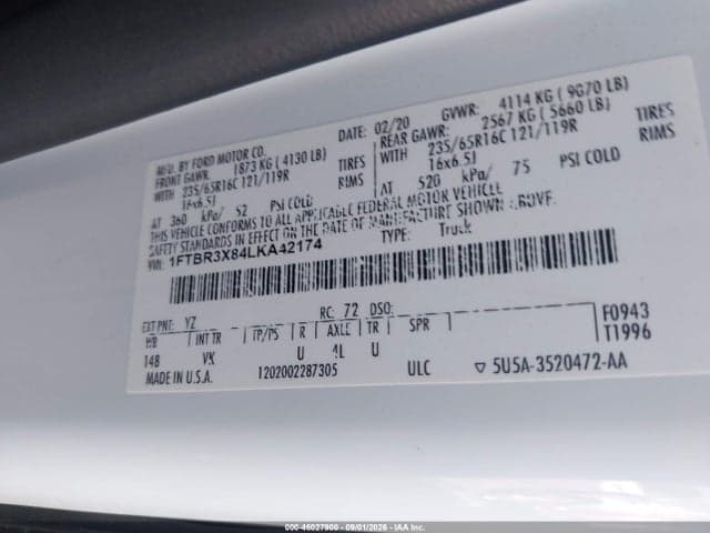2020 FORD TRANSIT-250 CARGO VAN 9