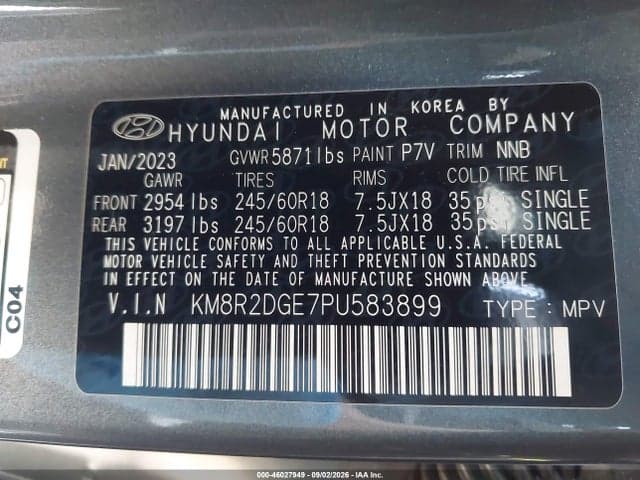 2023 HYUNDAI PALISADE SEL 9