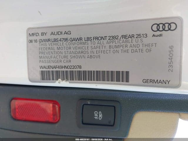 2017 AUDI A4 PREMIUM PLUS 9