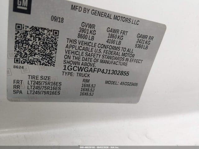 2018 CHEVROLET EXPRESS 2500 WORK VAN 9