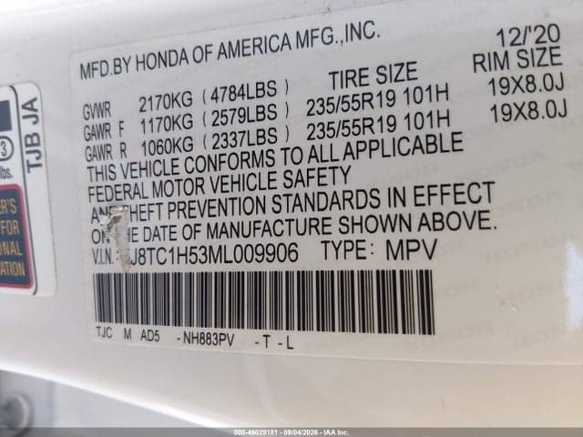 2021 ACURA RDX TECHNOLOGY PACKAGE 9