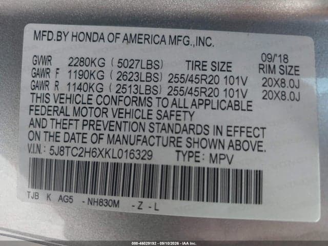 2019 ACURA RDX A-SPEC PACKAGE 9