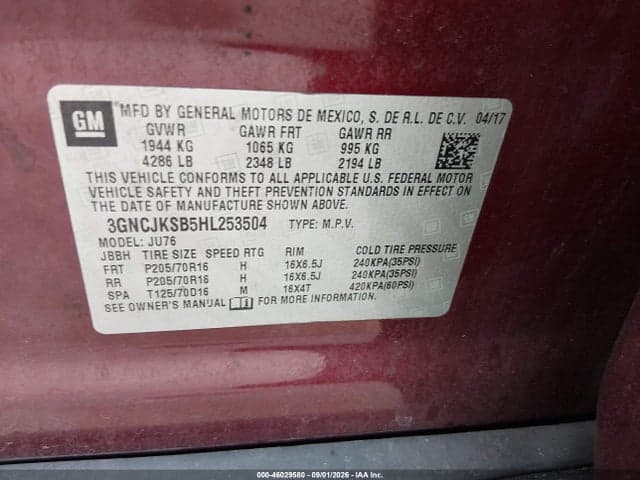 2017 CHEVROLET TRAX LS 9