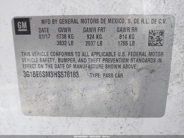 2017 CHEVROLET CRUZE LT AUTO 9