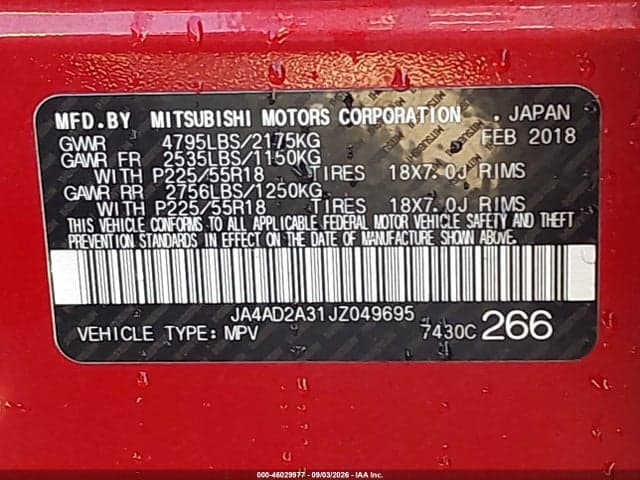 2018 MITSUBISHI OUTLANDER 9