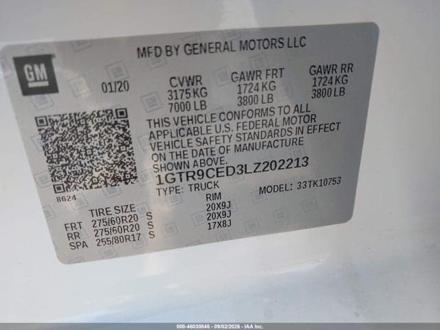 2020 GMC SIERRA 1500 4WD STANDARD BOX ELEVATION 9