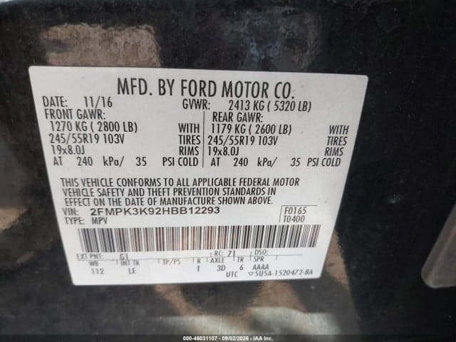 2017 FORD EDGE TITANIUM 9