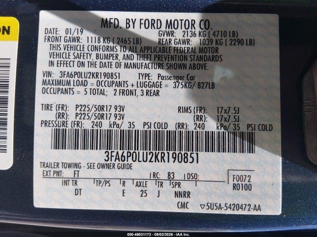 2019 FORD FUSION HYBRID SE 9