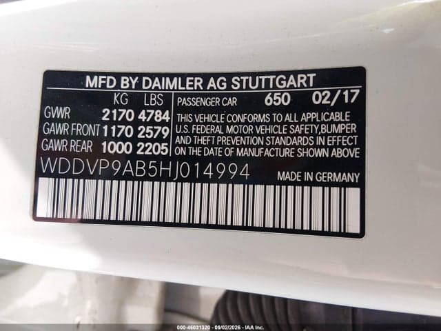 2017 MERCEDES-BENZ B 250E 9