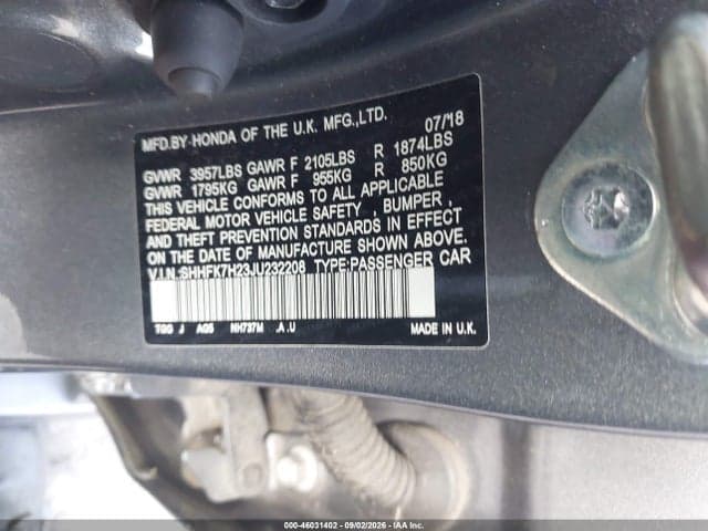 2018 HONDA CIVIC LX 9