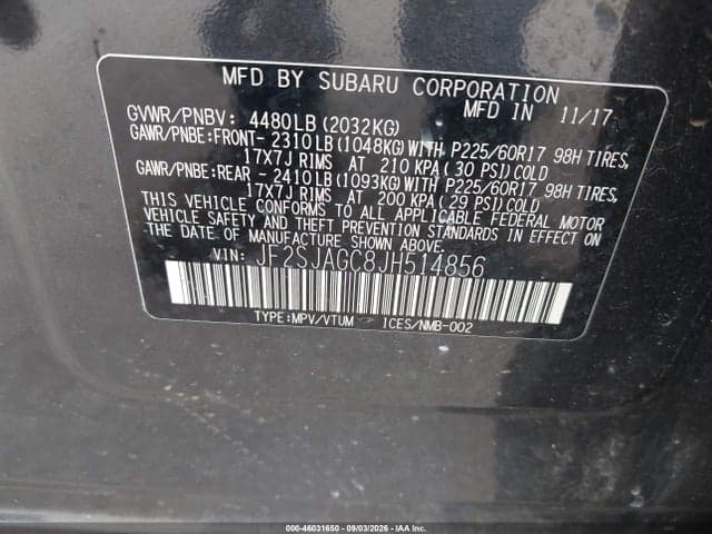2018 SUBARU FORESTER 2.5I PREMIUM 9