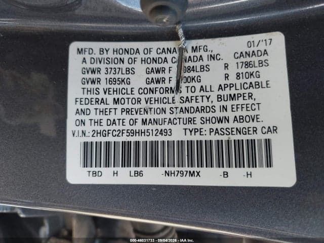 2017 HONDA CIVIC LX 9