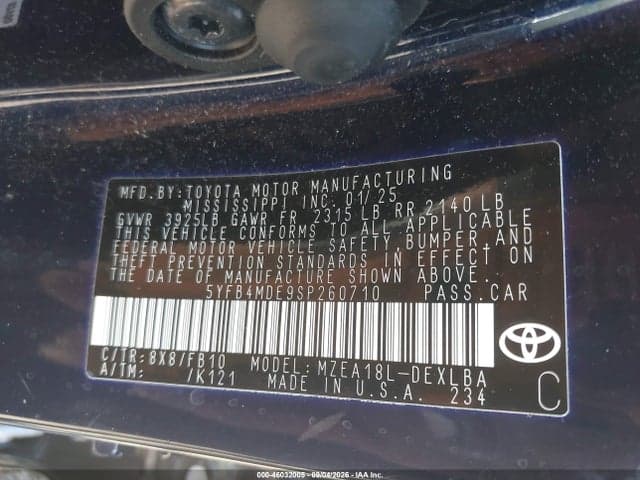 2025 TOYOTA COROLLA LE 9