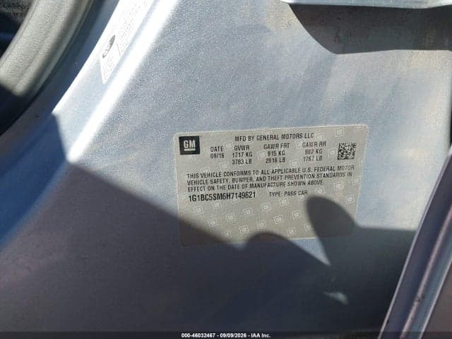 2017 CHEVROLET CRUZE LS AUTO 9