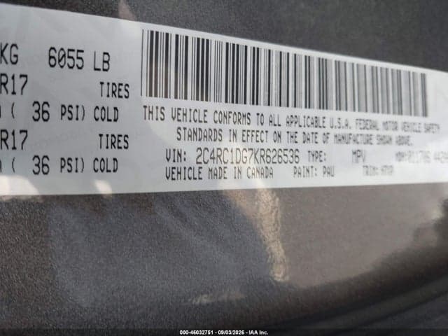 2019 CHRYSLER PACIFICA TOURING 9
