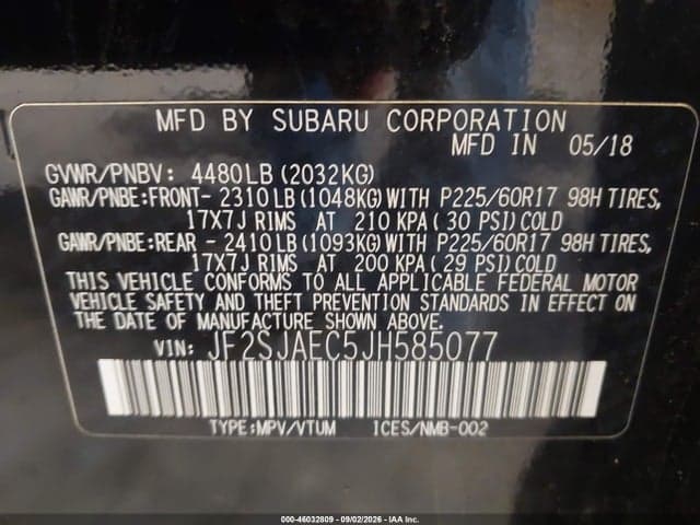 2018 SUBARU FORESTER 2.5I PREMIUM 9