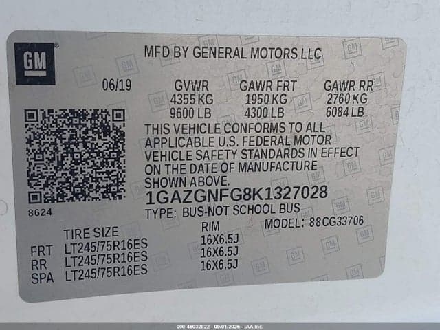 2019 CHEVROLET EXPRESS 3500 LS 9