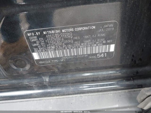 2020 MITSUBISHI OUTLANDER SE 2.4 9