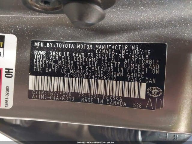 2017 TOYOTA COROLLA SE 9