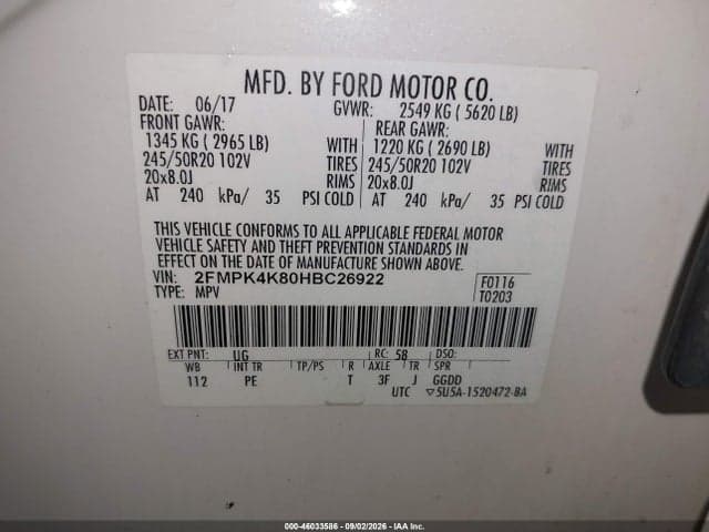 2017 FORD EDGE TITANIUM 9