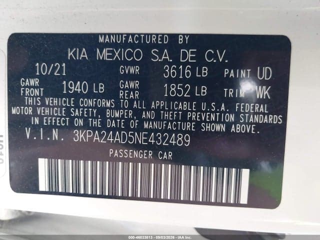 2022 KIA RIO S 9