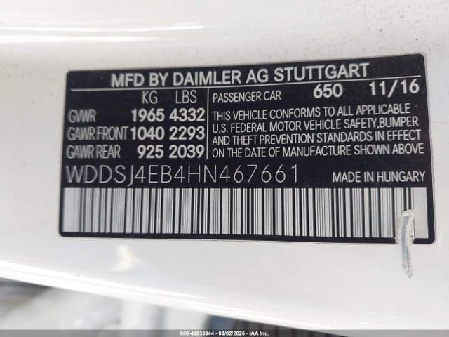 2017 MERCEDES-BENZ CLA 250 8