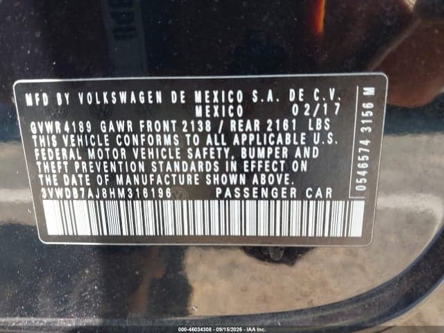 2017 VOLKSWAGEN JETTA 1.4T SE 9