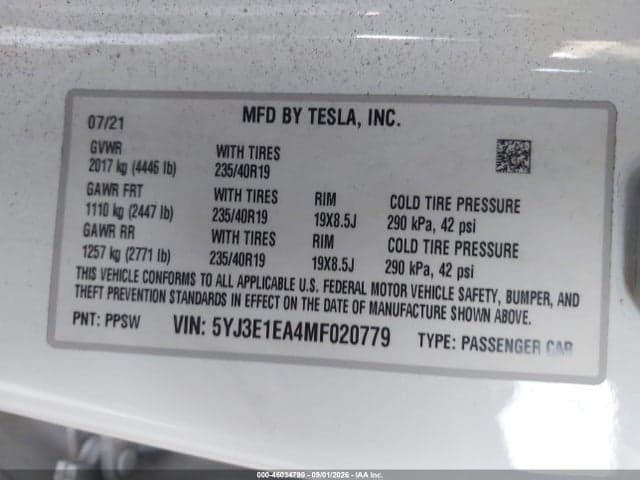 2021 TESLA MODEL 3 STANDARD RANGE PLUS REAR-WHEEL DRIVE 9