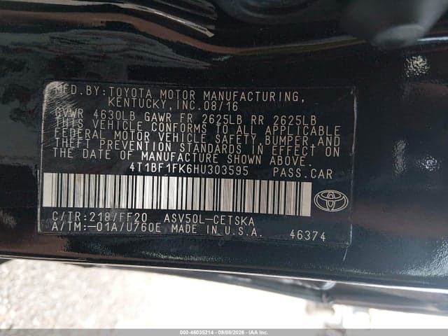 2017 TOYOTA CAMRY SE 9