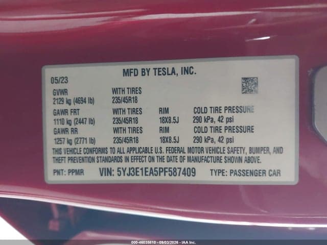 2023 TESLA MODEL 3 REAR-WHEEL DRIVE 9