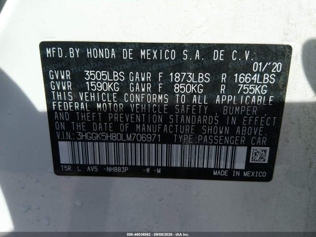 2020 HONDA FIT EX 9