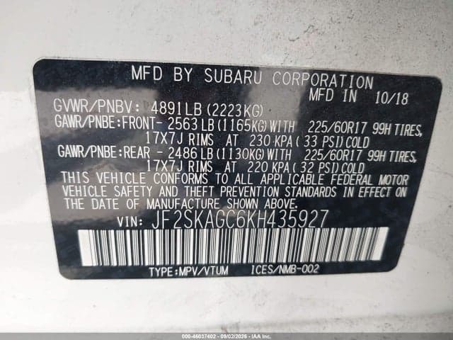 2019 SUBARU FORESTER PREMIUM 9