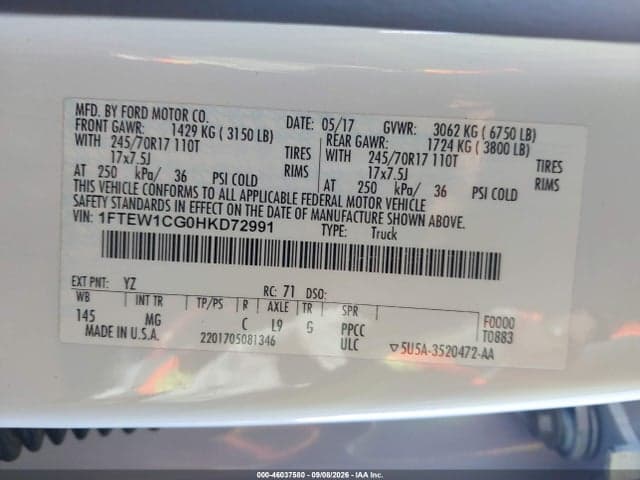 2017 FORD F-150 XLT 9
