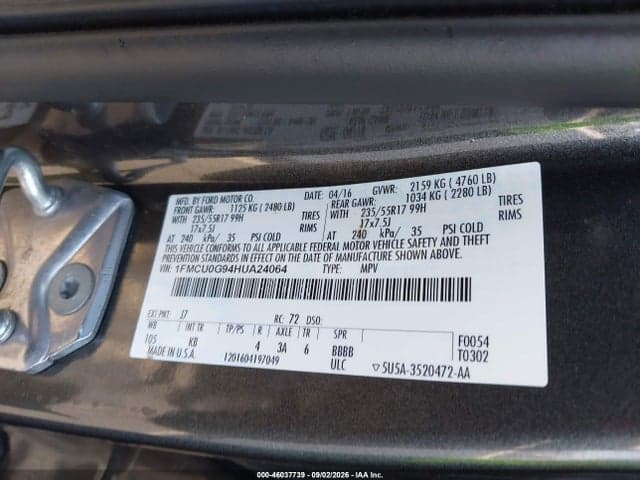 2017 FORD ESCAPE SE 9