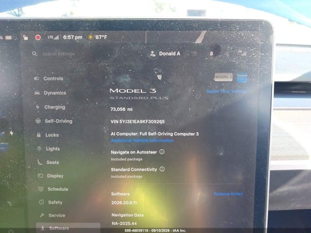 2019 TESLA MODEL 3 LONG RANGE/MID RANGE/STANDARD RANGE/STANDARD RANGE PLUS 7