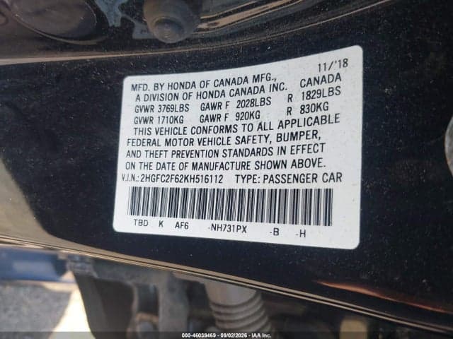 2019 HONDA CIVIC LX 9