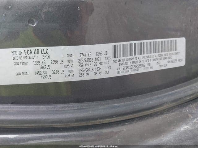 2019 CHRYSLER PACIFICA TOURING L 9
