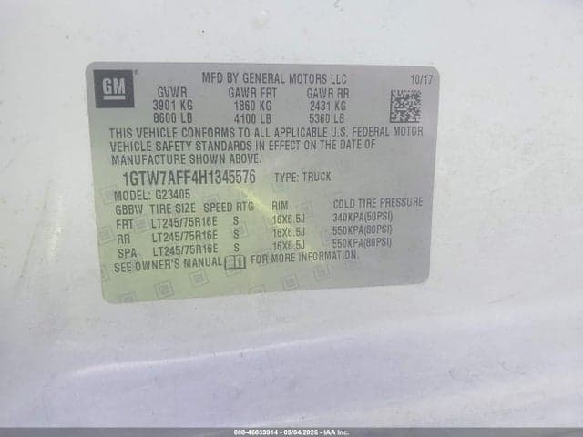 2017 GMC SAVANA 2500 WORK VAN 9