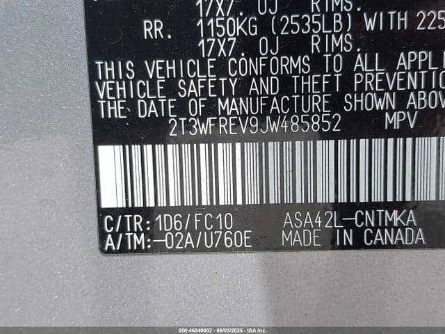 2018 TOYOTA RAV4 XLE 9