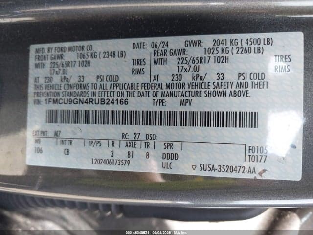 2024 FORD ESCAPE ACTIVE 9