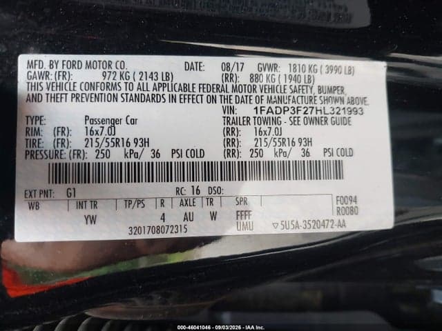 2017 FORD FOCUS SE 9