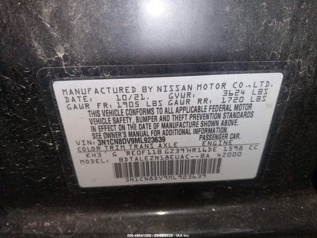 2021 NISSAN VERSA S 9