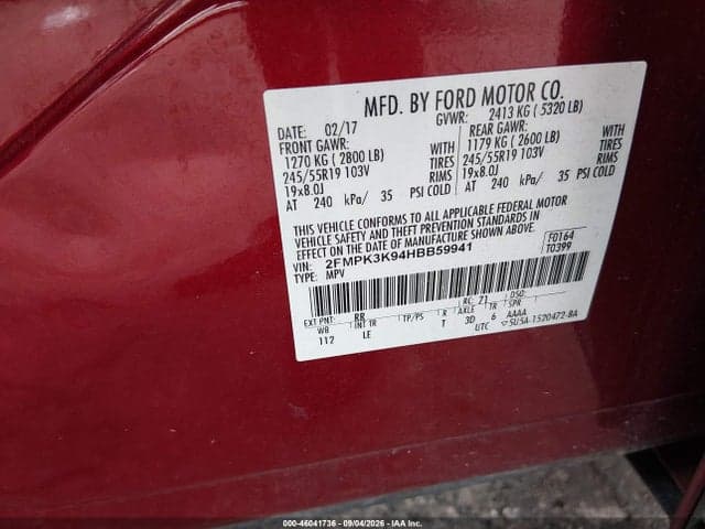 2017 FORD EDGE TITANIUM 9