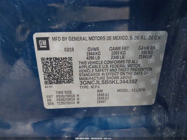 2019 CHEVROLET TRAX LT 9